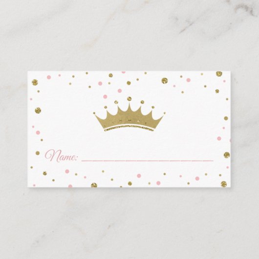 Luier Raffle Ticket, Prinses, Roze Informatiekaartje (Achterkant)