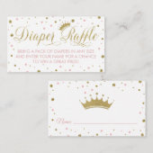 Luier Raffle Ticket, Prinses, Roze Informatiekaartje (Voorkant / Achterkant)