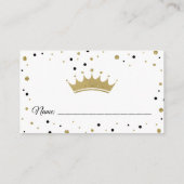 Luier Raffle Ticket, Prinses, Zwart Informatiekaartje (Achterkant)