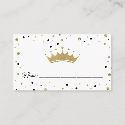 Luier Raffle Ticket, Prinses, Zwart Informatiekaartje (Achterkant)