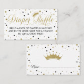 Luier Raffle Ticket, Prinses, Zwart Informatiekaartje (Voorkant / Achterkant)