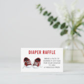 Luier Raffle Ticket, Rood Sneakers Baby shower Informatiekaartje (Staand voorkant)