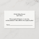 Luier Raffle Ticket, Roos Gold Raffle Kaart (Achterkant)