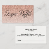 Luier Raffle Ticket, Roos Gold Raffle Kaart (Voorkant / Achterkant)