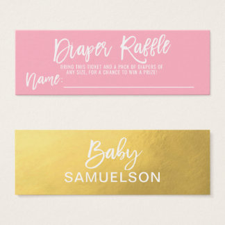 LUIER RAFFLE Ticket Roze FAUX Goud Baby shower Mini Visitekaartjes