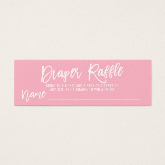 LUIER RAFFLE Ticket Roze FAUX Goud Baby shower Mini Visitekaartjes (Voorkant)