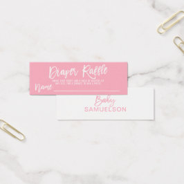 LUIER RAFFLE Ticket Roze Meisje Baby shower Mini Visitekaartjes
