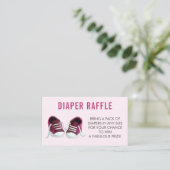 Luier Raffle Ticket, Roze Sneakers Baby shower Informatiekaartje (Staand voorkant)
