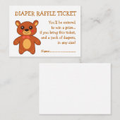Luier Raffle Ticket Schattige Beer Informatiekaartje (Voorkant / Achterkant)