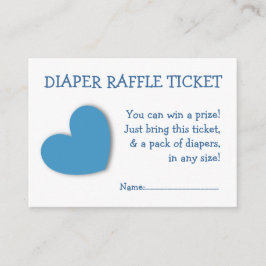 Luier Raffle Ticket Schattige Blue Heart voor Baby Informatiekaartje