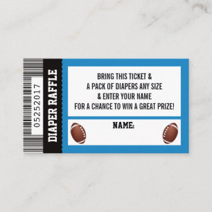 Luier Raffle Ticket, Sport, Football Baby shower Informatiekaartje