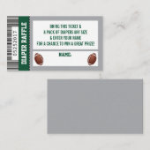 Luier Raffle Ticket, Sport, Football Baby shower Informatiekaartje (Voorkant / Achterkant)