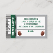 Luier Raffle Ticket, Sport, Football Baby shower Informatiekaartje (Voorkant)