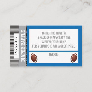 Luier Raffle Ticket, Sport, Football Baby shower Informatiekaartje