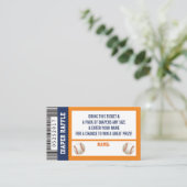 Luier Raffle Ticket, Sport, Honkbal Baby shower Informatiekaartje (Staand voorkant)