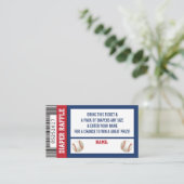 Luier Raffle Ticket, Sport, Honkbal Baby shower Informatiekaartje (Staand voorkant)