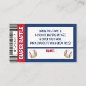 Luier Raffle Ticket, Sport, Honkbal Baby shower Informatiekaartje (Voorkant)