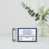 Luier Raffle Ticket, Sport, Honkbal Baby shower Informatiekaartje (Staand voorkant)