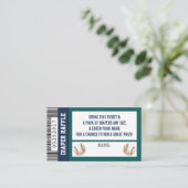 Luier Raffle Ticket, Sport, Honkbal Baby shower Informatiekaartje (Staand voorkant)