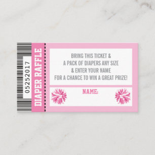 Luier Raffle Ticket, Sport, Pom Pom, Baby shower Informatiekaartje