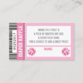 Luier Raffle Ticket, Sport, Pom Pom, Baby shower Informatiekaartje (Voorkant)