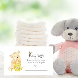Luier Raffle Ticket Teddy Bear Honey Bee Informatiekaartje