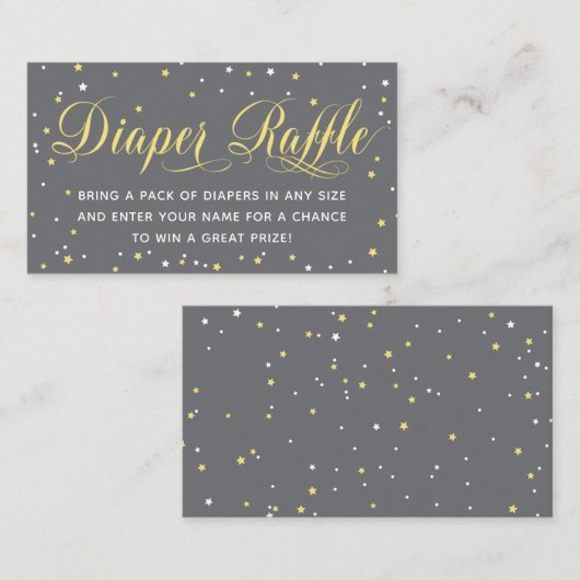 Luier Raffle Ticket, Twinkle Little Star Informatiekaartje (Voorkant / Achterkant)