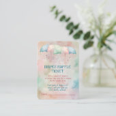 Luier Raffle Ticket Twins Jongen en Meisje Douche Informatiekaartje (Staand voorkant)