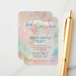 Luier Raffle Ticket Twins Jongen en Meisje Douche Informatiekaartje