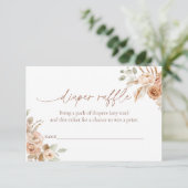 Luier Raffle Ticket voor Baby shower Insert Kaart (Staand voorkant)