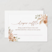 Luier Raffle Ticket voor Baby shower Insert Kaart (Voorkant / Achterkant)