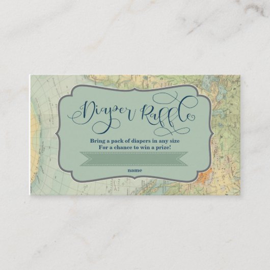 Luier Raffle Ticket voor een Adventure Baby shower Informatiekaartje (Voorkant)