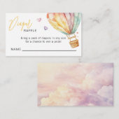 Luier Raffle Ticket Waterverf Hearts Baby shower Informatiekaartje (Voorkant / Achterkant)