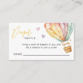 Luier Raffle Ticket Waterverf Hearts Baby shower Informatiekaartje (Voorkant)