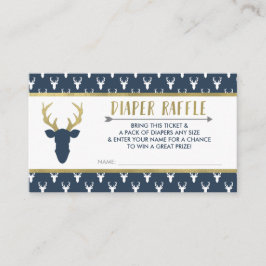 Luier Raffle Ticket, Woodland Deer, Baby shower Informatiekaartje