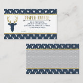 Luier Raffle Ticket, Woodland Deer, Baby shower Informatiekaartje (Voorkant / Achterkant)