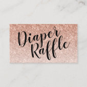 Luier Raffle Ticket, Zwart Script | Rosegold Informatiekaartje (Voorkant)