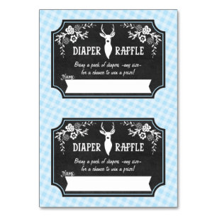 Luier Raffle Tickets - 2 per kaart - Woodland