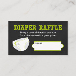 Luier Raffle Tickets / Chalkboard neutraal groen Informatiekaartje