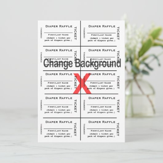Luier Raffle Tickets Custom Creëer Kaart (Staand voorkant)
