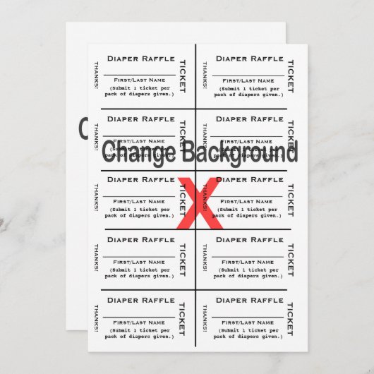 Luier Raffle Tickets Custom Creëer Kaart (Voorkant / Achterkant)