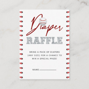 Luier Raffle Tickets   honkbal Baby shower Informatiekaartje