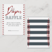 Luier Raffle Tickets | honkbal Baby shower Informatiekaartje (Voorkant / Achterkant)