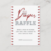Luier Raffle Tickets | honkbal Baby shower Informatiekaartje (Voorkant)