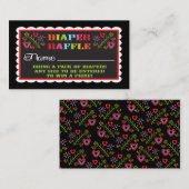 Luier Raffle tickets Mexicaanse Fiesta Papel Picad Informatiekaartje (Voorkant / Achterkant)