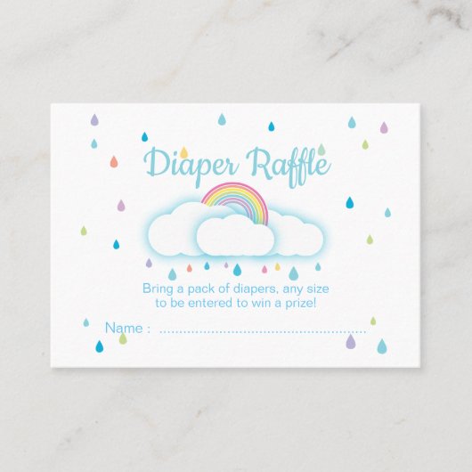 Luier Raffle Tickets Raindrop Baby shower (Voorkant)