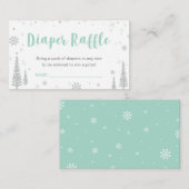 Luier Raffle Tickets | Winter Baby shower, jongen Informatiekaartje (Voorkant / Achterkant)