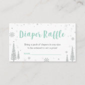 Luier Raffle Tickets | Winter Baby shower, jongen Informatiekaartje (Voorkant)