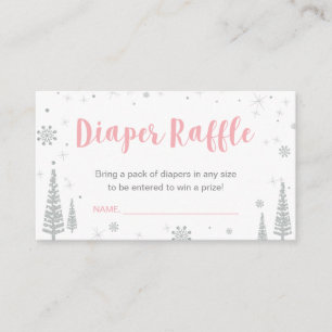 Luier Raffle Tickets   Winter Baby shower, Roze Informatiekaartje