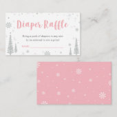 Luier Raffle Tickets | Winter Baby shower, Roze Informatiekaartje (Voorkant / Achterkant)